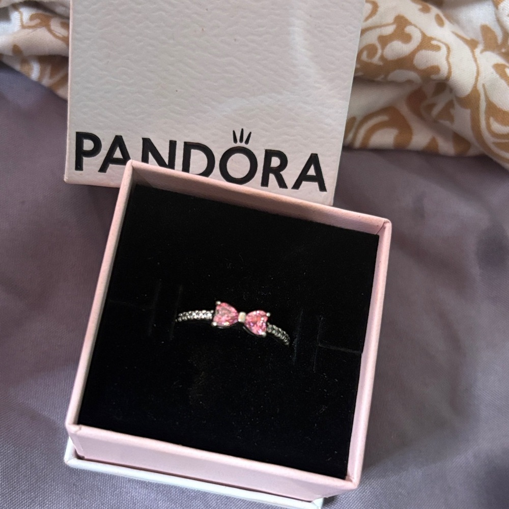 Pandora Pink Bow Accent Ring